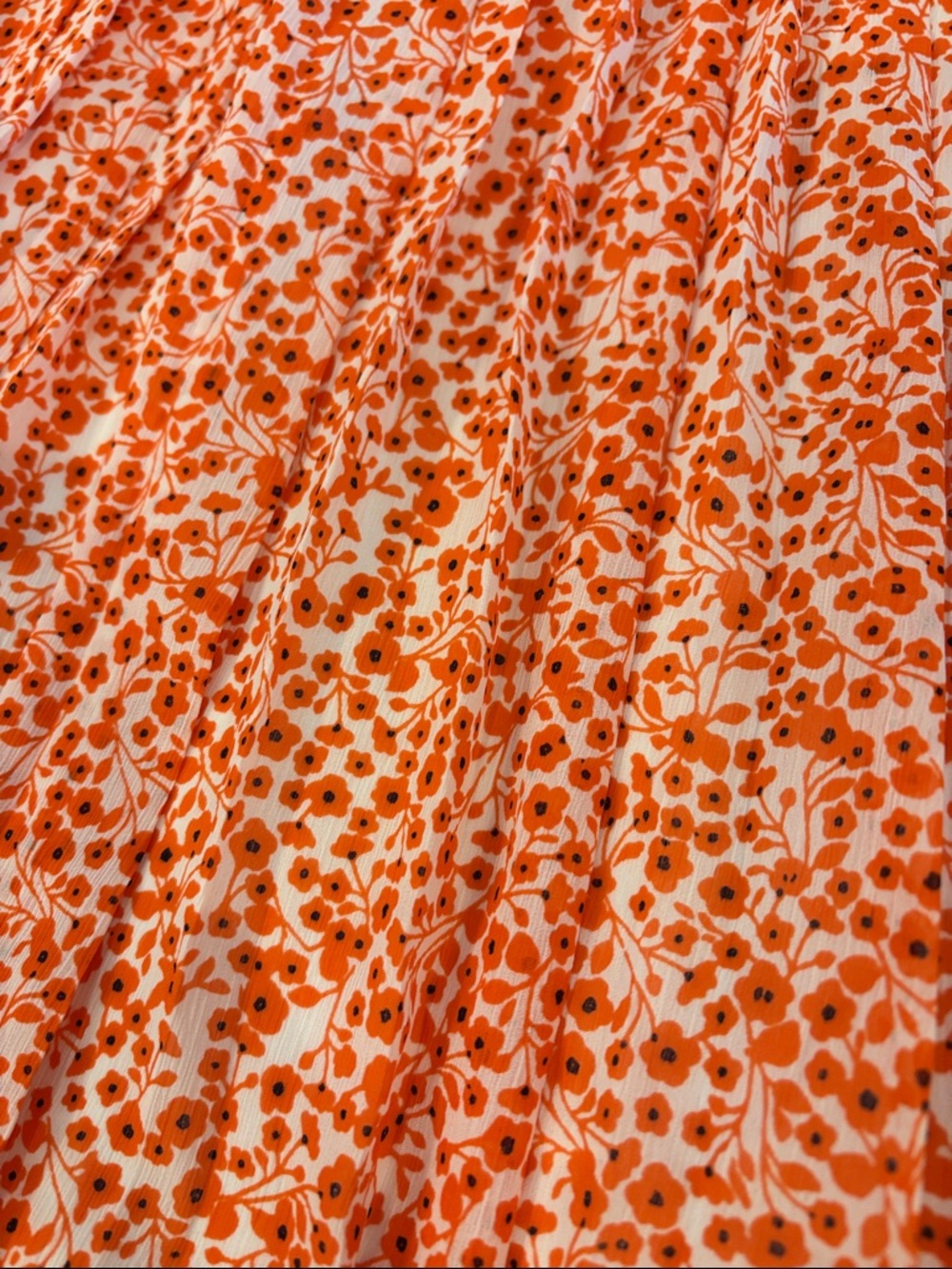 J Crew Factory Orange Poppy Pleated Skirt Size 6 NWT Spring Summer Feminine